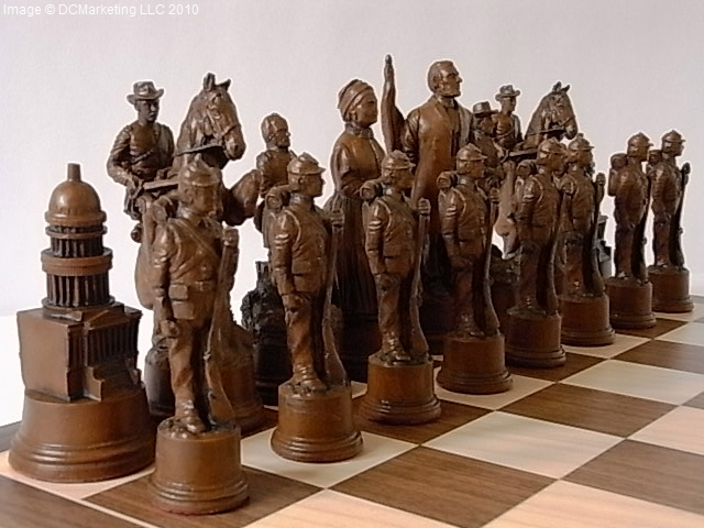 American Civil War Plain Theme Chess Set